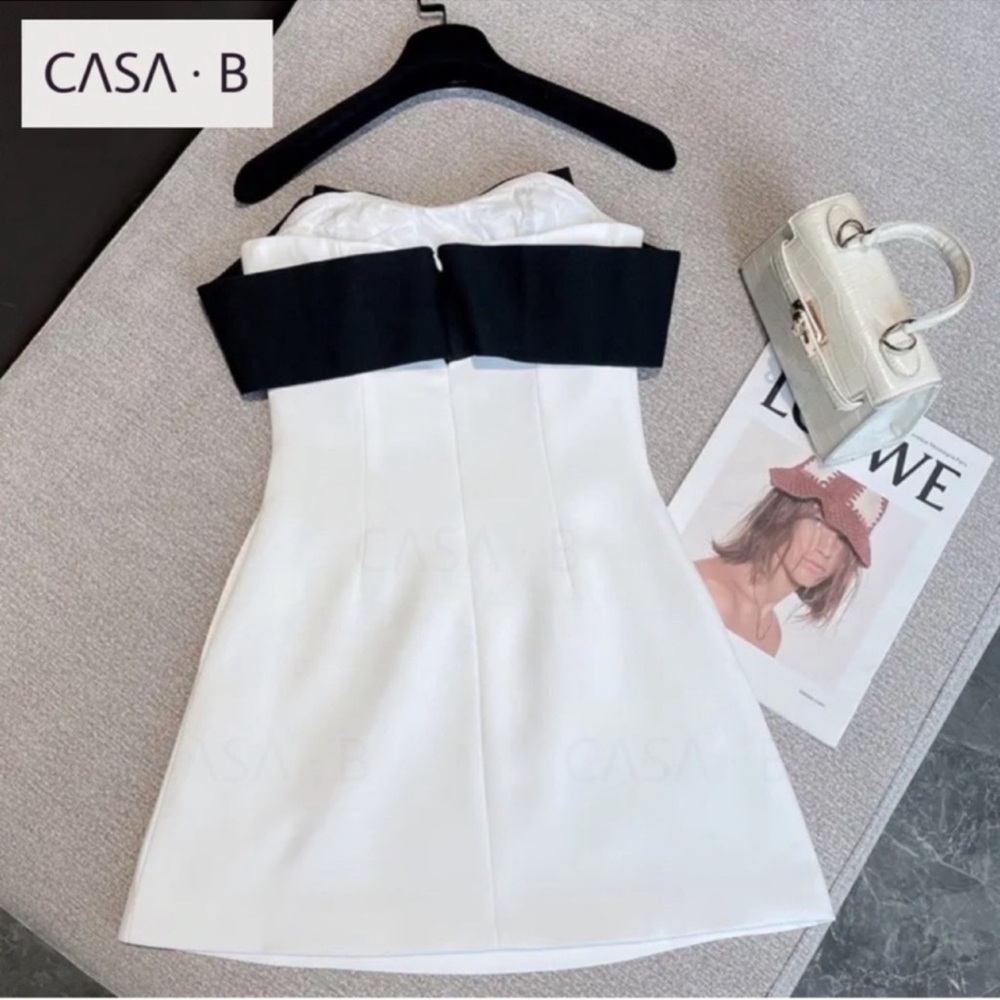 NEW💫 to CASA B| Isabella off shoulder strapless A line bow mini dress - Picture 7 of 10